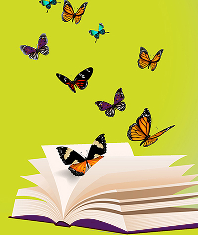 Envolée de papillons d'un livre ouvert